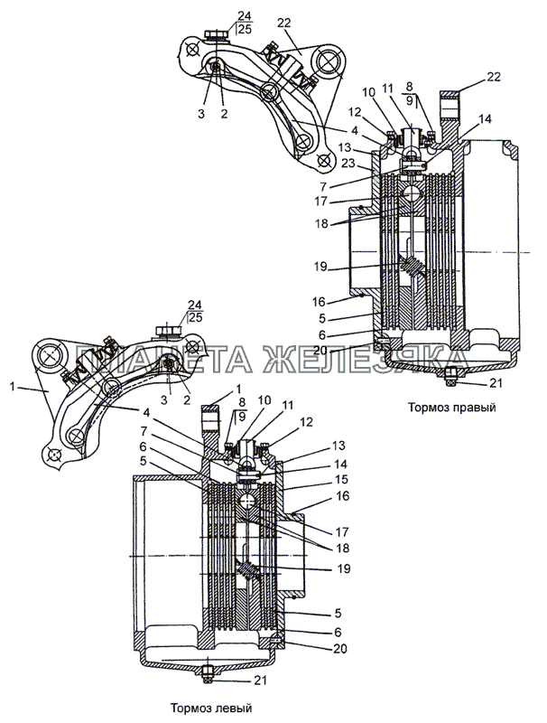 Тормоза «мокрые» (левый/правый) МТЗ-826