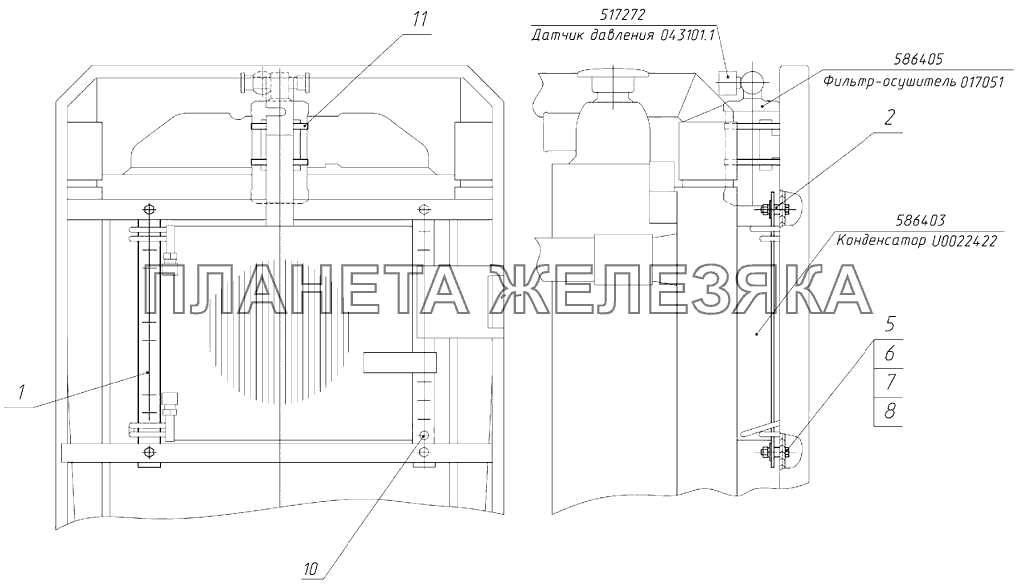 Установка конденсатора 1025-8112010 Беларус-922.5