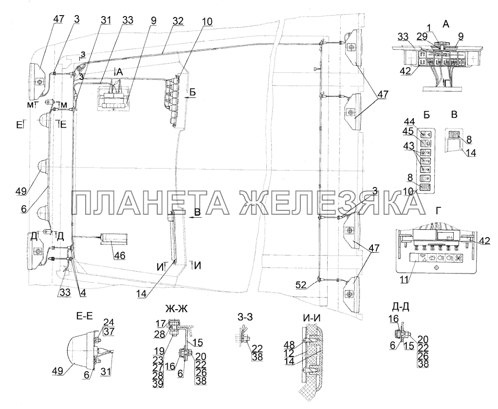 Установка фар рабочих 923-3700110/-01 (для тракторов с двигателем Д-245.5S3AМ) Беларус-923.4