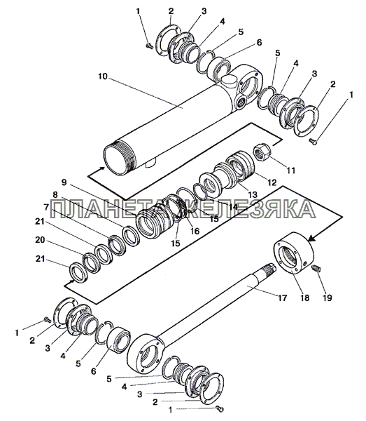 Гидроцилиндр Ц63 (63x30-200) МТЗ-900/920/950/952