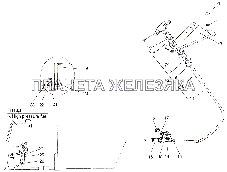 Привод останова двигателя МЗКТ-65151 