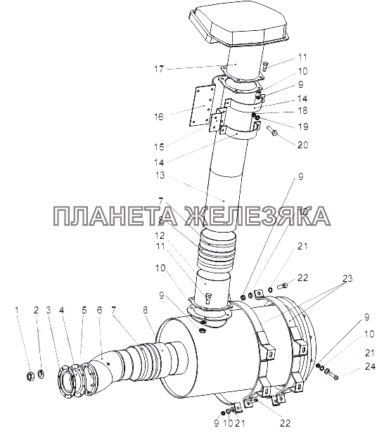 Установка воздухоочистителя МЗКТ-65151 