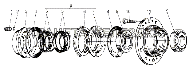 Ступица задняя 6923-3104010-10 МЗКТ-65151 