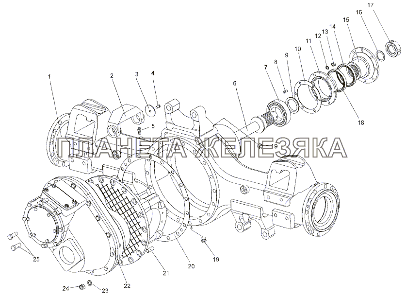 Установка редуктора заднего моста МЗКТ-652511