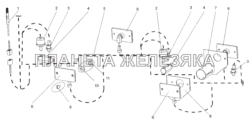 Установка электрооборудования на шасси 652511-3724027 МЗКТ-652511