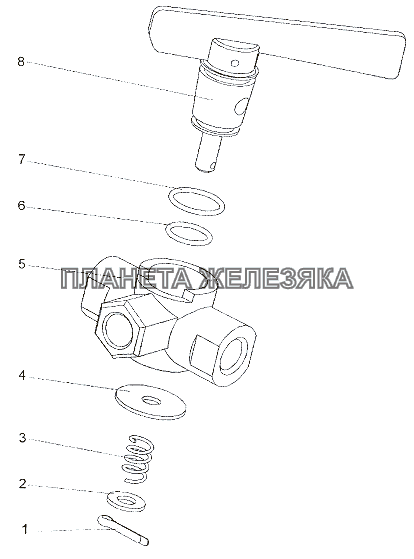 Кран перепускной 652712-1104604 МЗКТ-7402