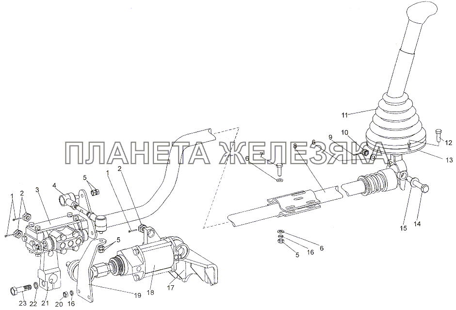 Привод управления механизмом переключения передач МЗКТ-7402