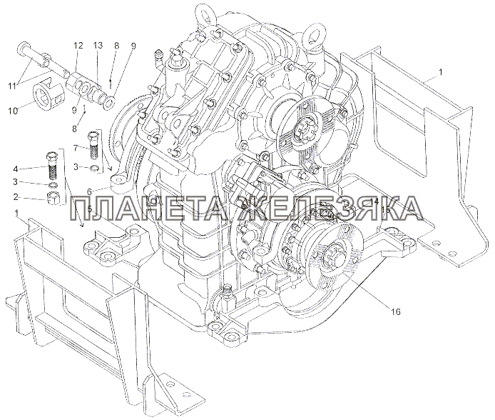 Установка раздаточной коробки МЗКТ-7402