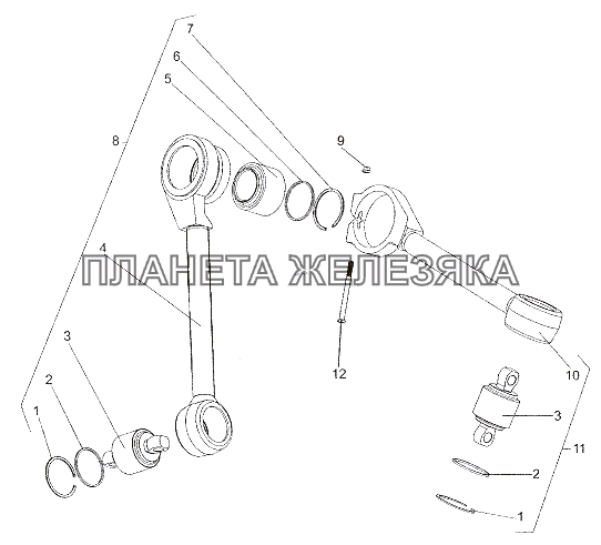 Рычаг 6527-2919100 МЗКТ-7401