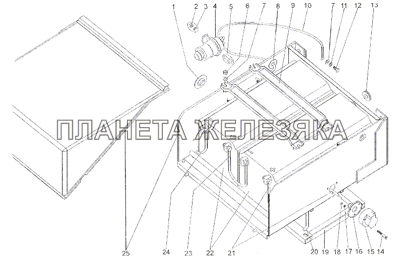 Установка аккумуляторных батарей и контейнера МЗКТ-7402