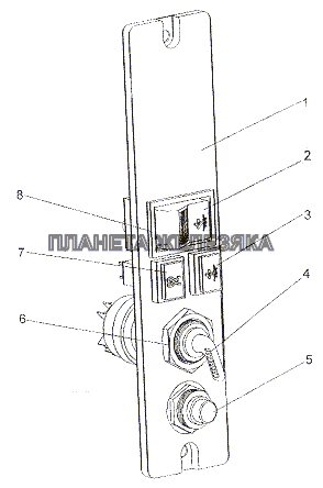 Панель переключателей Э7402-3800015 МЗКТ-79011