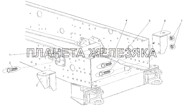 Установка кронштейнов подвески МЗКТ-7402