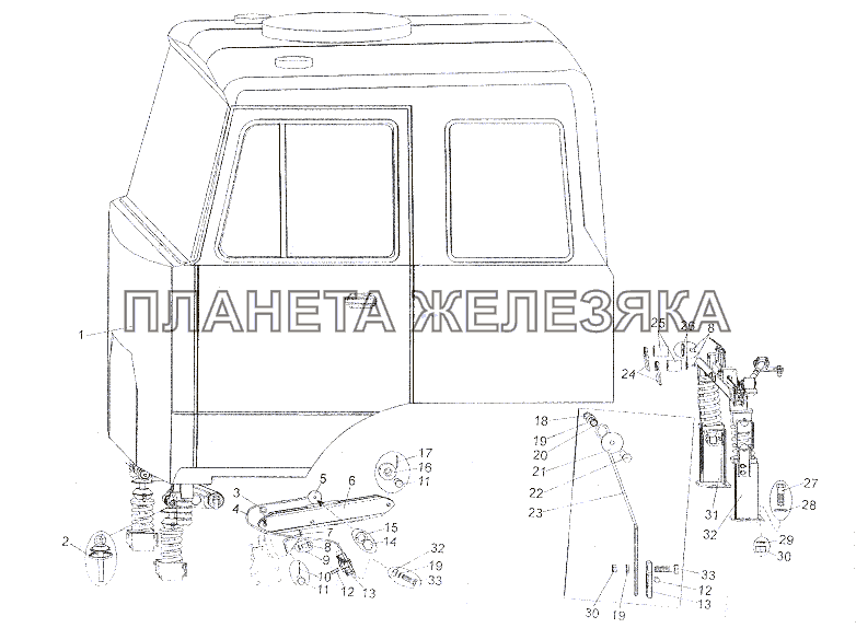 Установка кабины МЗКТ-7401