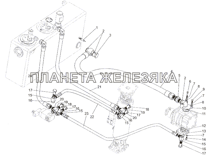 Установка трубопроводов МЗКТ-7402