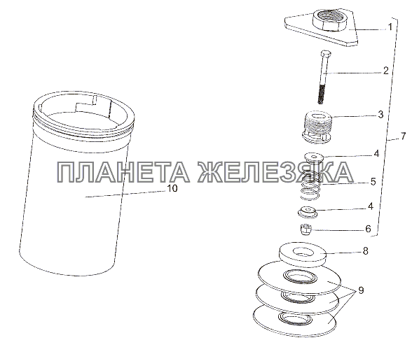 Фильтр с клапаном 7930-1910024-01 МЗКТ-7402