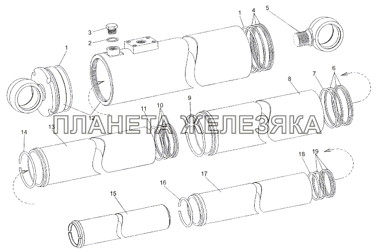 Гидроцилиндр 6527-8603010 МЗКТ-7401