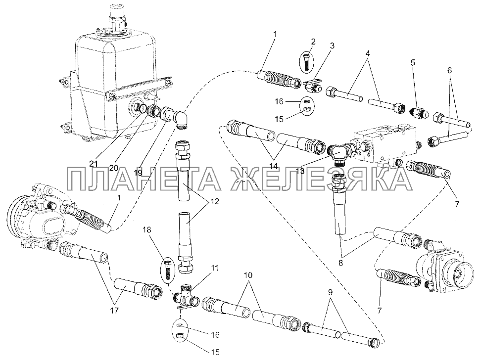 Трубопроводы и шланги к насосам МЗКТ-700600-011