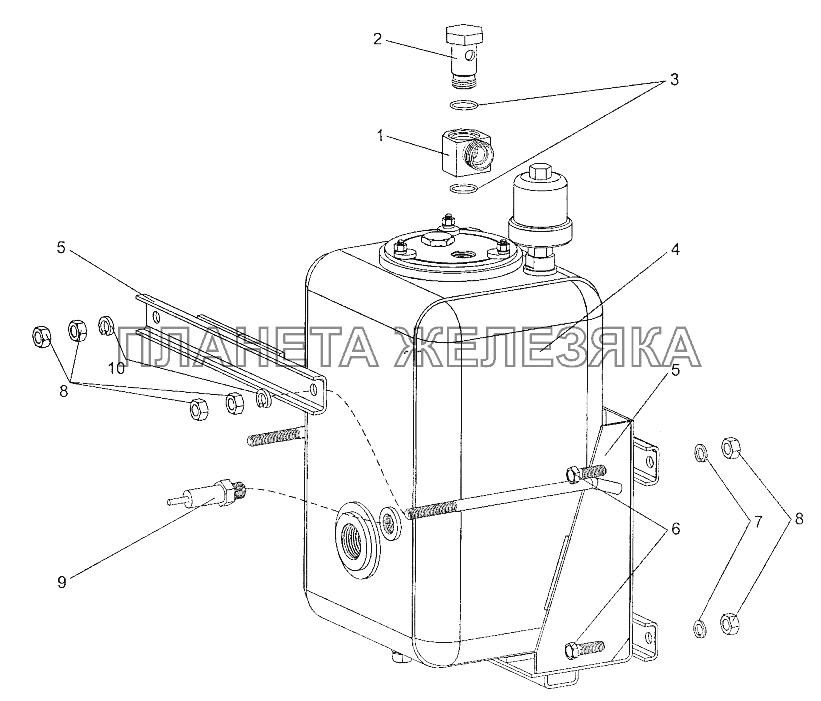 Установка масляного бака МЗКТ-700600-011