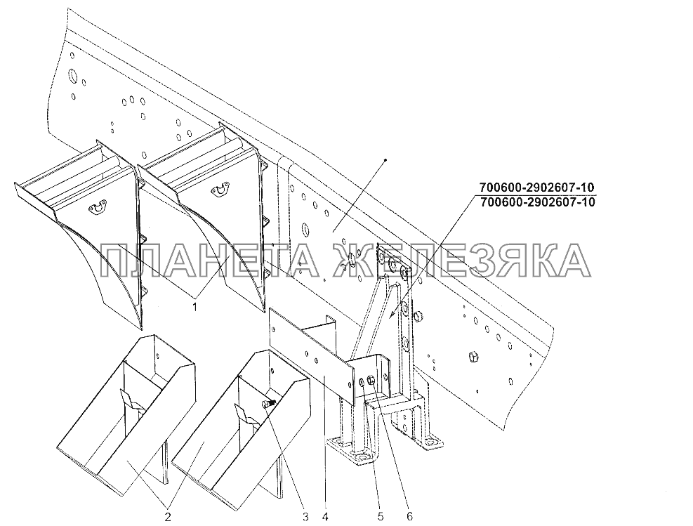 Установка противооткатных упоров МЗКТ-700600-011