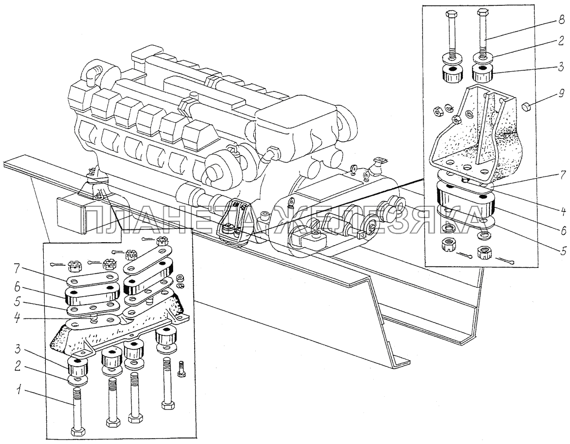 Подвеска двигателя МЗКТ-74131