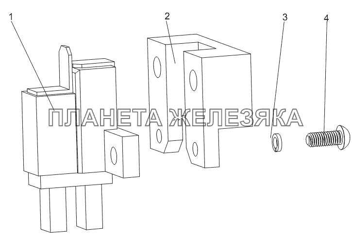 Щеткодержатель со щетками и кронштейном 7919-1317110 МЗКТ-74131