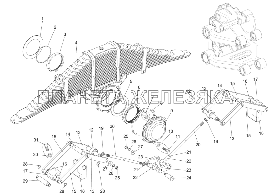 Подвеска задняя МЗКТ-74131