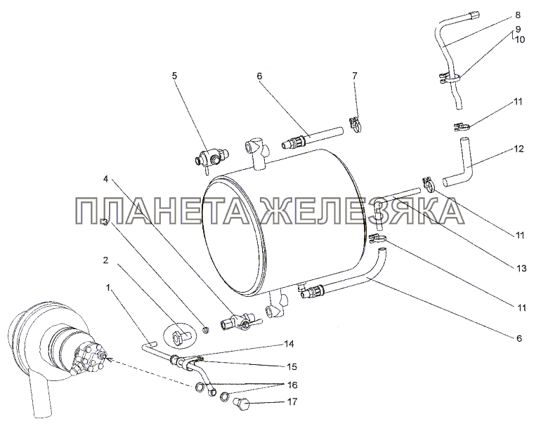 Система питания подогревателя (ПЖД) МЗКТ-74171