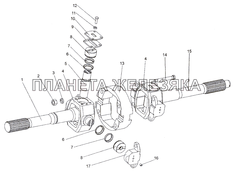 Шарнир поворотного кулака 74171-2304060 МЗКТ-74171