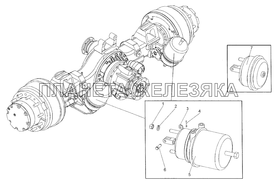 Установка тормозной камеры МЗКТ-74171