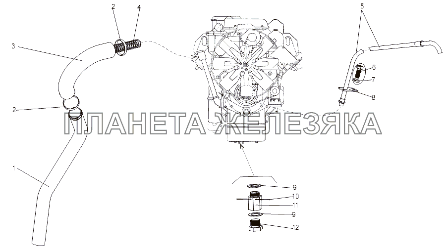 Установка агрегатов системы смазки двигателя МЗКТ-79097