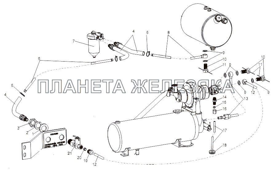 Агрегаты топливопитания подогревателя МЗКТ-75165