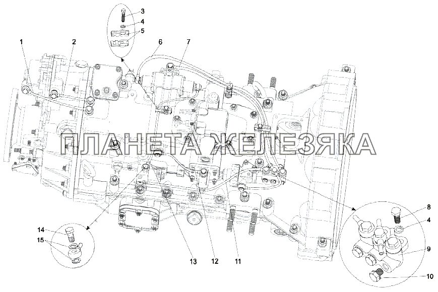 Установка воздухопроводов МЗКТ-79092 (нов.)