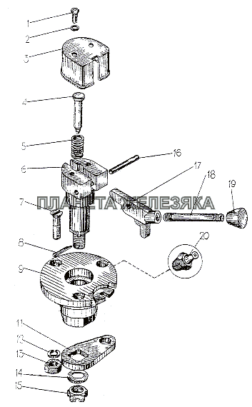 Кран управления давлением в системе накачки шин МЗКТ-7429
