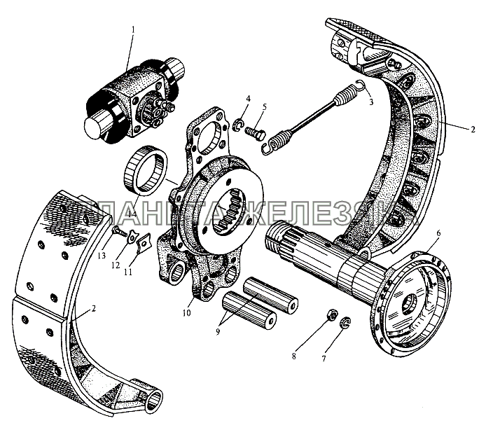 Тормоза рабочие передние и задние МЗКТ-751652