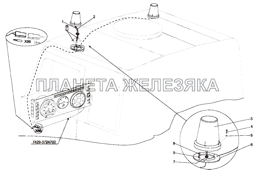 Установка сигнальных маяков МЗКТ-7429