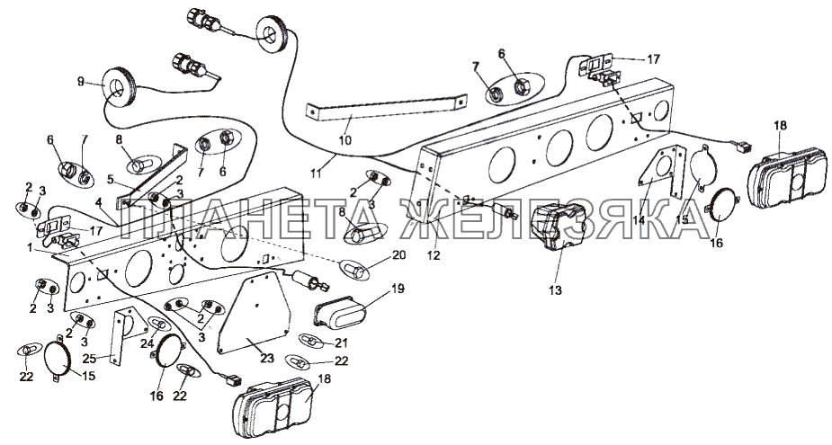 Установка задних фонарей МЗКТ-79092 (нов.)