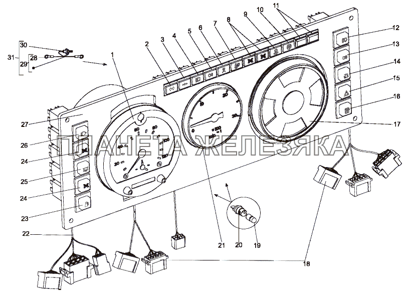 Панель приборов двигателя 7429-3800001 МЗКТ-79092 (нов.)