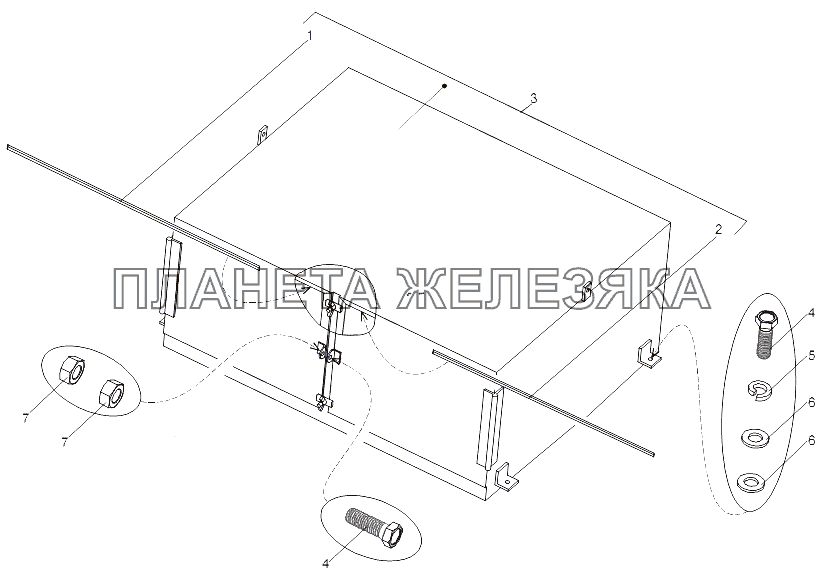 Установка инструментального ящика МЗКТ-79096