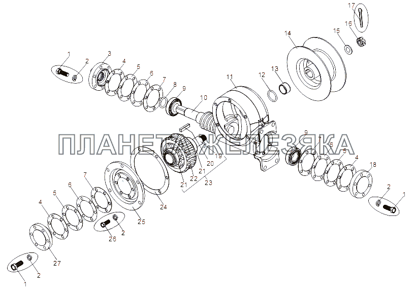 Редуктор подъемника 5247Б-3925220-A2 МЗКТ-79096