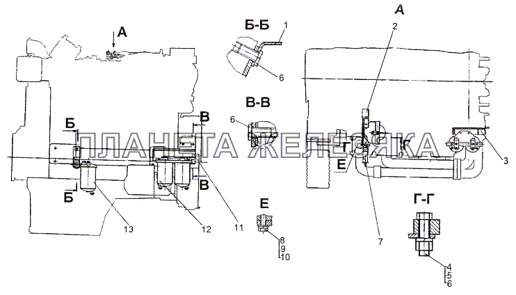 Установка агрегатов топливной системы МЗКТ-74296