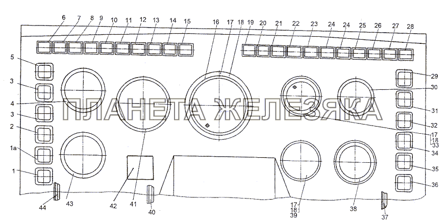 Панель приборов основная МЗКТ-74296