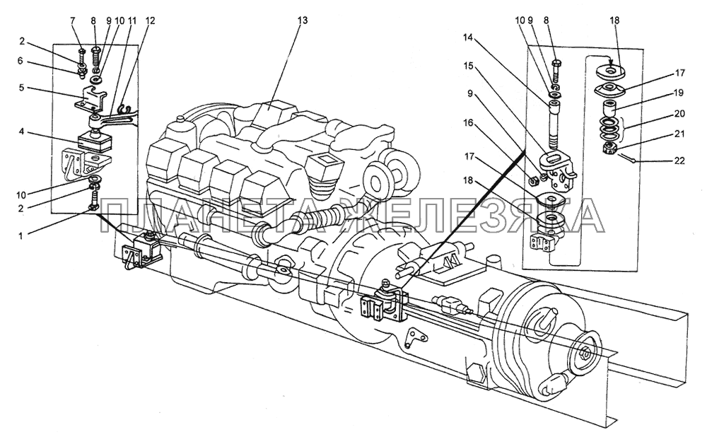 Подвеска двигателя МЗКТ-79092