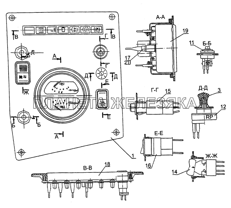 Щиток приборов МЗКТ-79092