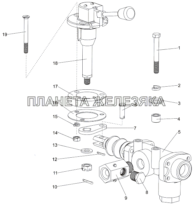 Установка крана накачки шин МЗКТ-7930-200