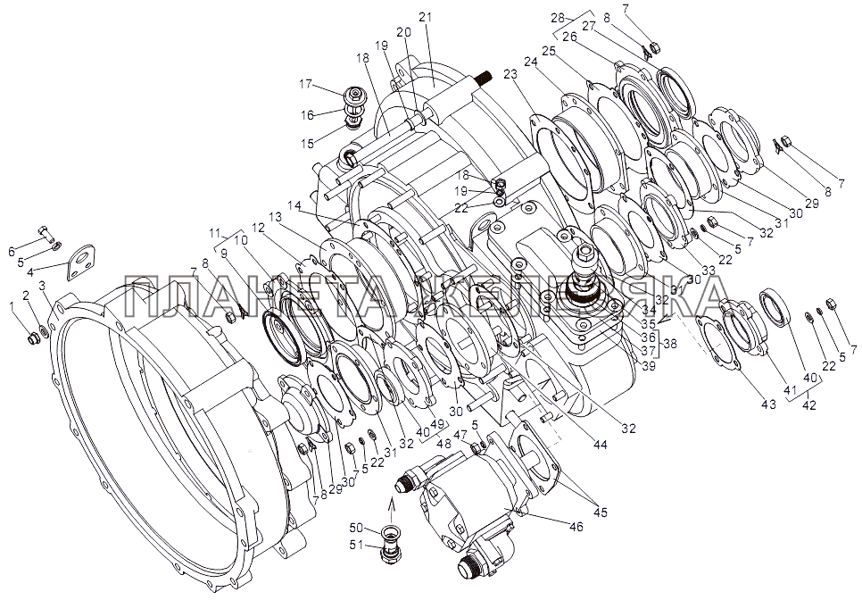 Картерные детали коробки отбора мощности 7929-4202010-10 МЗКТ-7930-200