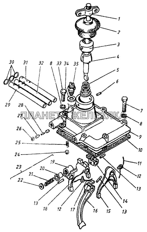 Механизм переключения передач ПАЗ-3205-110