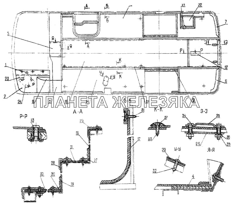 Коврики пола ПАЗ-3205-110