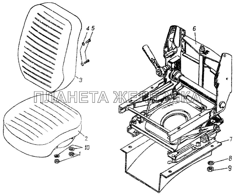 Сиденье водителя ПАЗ-3205-110