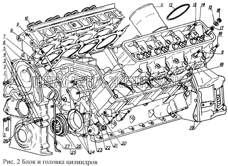 Блок и головка цилиндров ПАЗ-3205