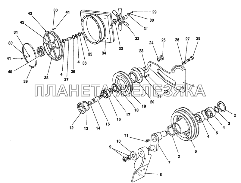 Вентилятор и его привод ПАЗ-32053